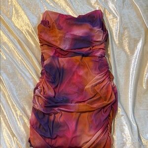 Elegant Multicolor Strapless Dress